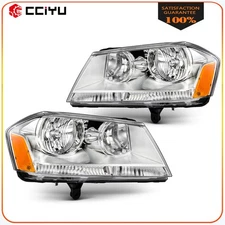 Headlights Assembly For 2008-2014 Dodge Avenger SXT SE Chrome Housing Pair