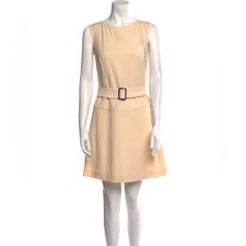 Dolce & Gabbana Virgin Wool Cream Mini Dress with belt Women Size 6 Medium IT 42