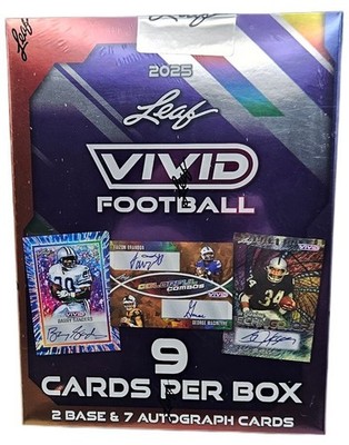 2025 LEAF VIVID NFL FOOTBALL HOBBY BOX - BRAND NEW -  FREE SHIPPING    
