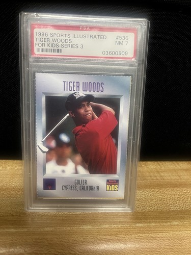 Sports Illustrated for Kids 1996 Series 3 Tiger Woods #536 Golf PSA 7