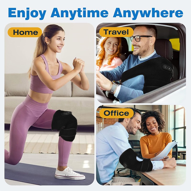 Electric Heated Shoulder Massager With Vibration Massage Brace Joint Pain Relief