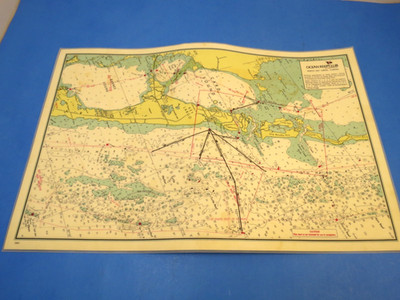 Vintage Nautical Map of N. Key Largo, Florida LAMINATED- 19 X13  Ocean Reef Club