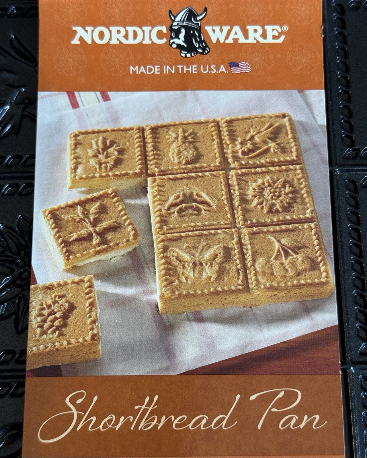 Shortbread Pan by Nordic Ware USA/ Heavy Cast Aluminum/9 Designs / 9.25” x9.25”