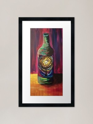 Leere Flasche gerahmter Kunstdruck gerahmt Wandbild Poster Leinwanddruck Bild