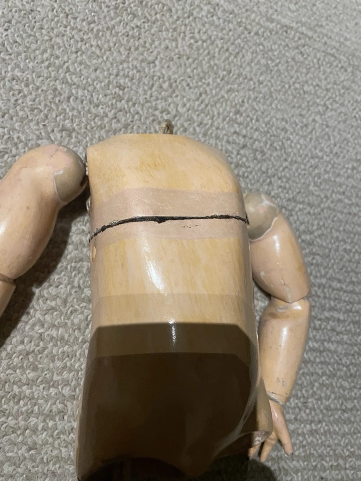 Rare poupée jumeau ancienne  À Restaurer Bois Ancienne Porcelaine - Photo 3/4