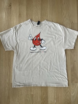 Red Cross Thumbs Up For Saving Lives T Shirt  Size XL Beige Unisex 100% Cotton