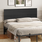 Queen Size Headboard Only with Wavy Panel Design, Modern Wooden Bed Headboard an