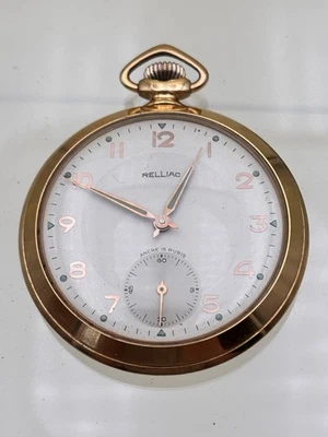 Porte Montre De Gousset Ancien Argent Plaqué Or - Inscription S, Occasion Rare