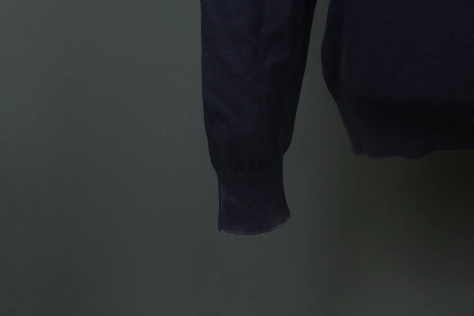 Lacoste Blue Cotton Knitted Ribbed Cuff & Hem Neck Crew Pullover Sweater Size 6 - Image 4 of 4