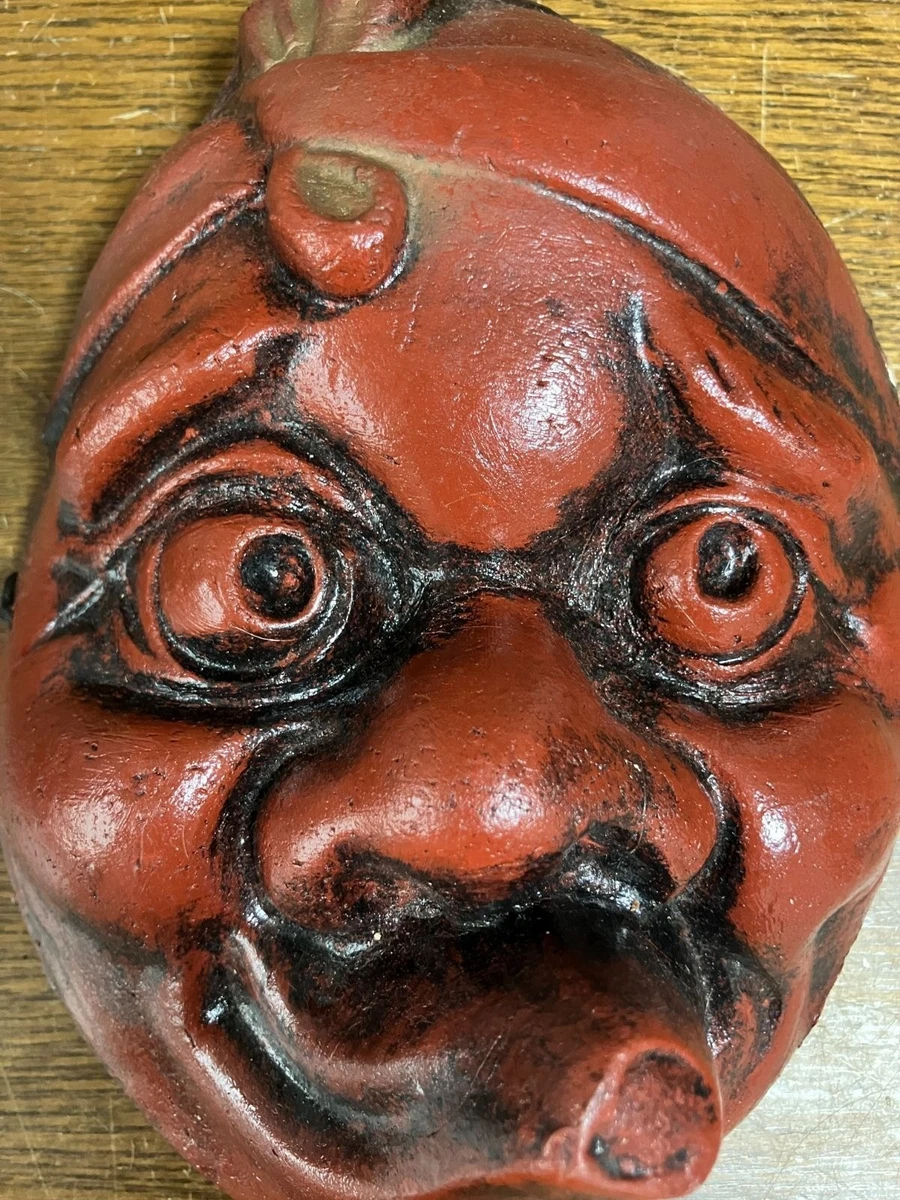 红色日本古董面具| eBay