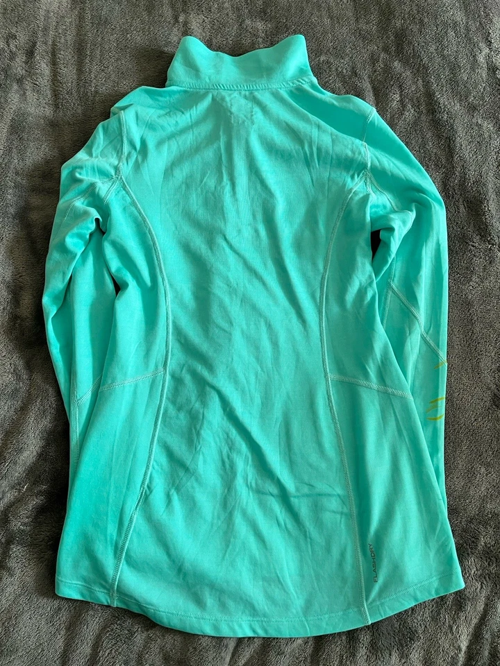 Pullover The North Face polar para mujer pequeño verde azulado cuarto cremallera informal al aire libre Foto 3 de 4