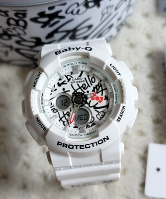 NIB RARE HELLO KITTY 2016 Graffiti BABY-G Watch CASIO G-SHOCK BA