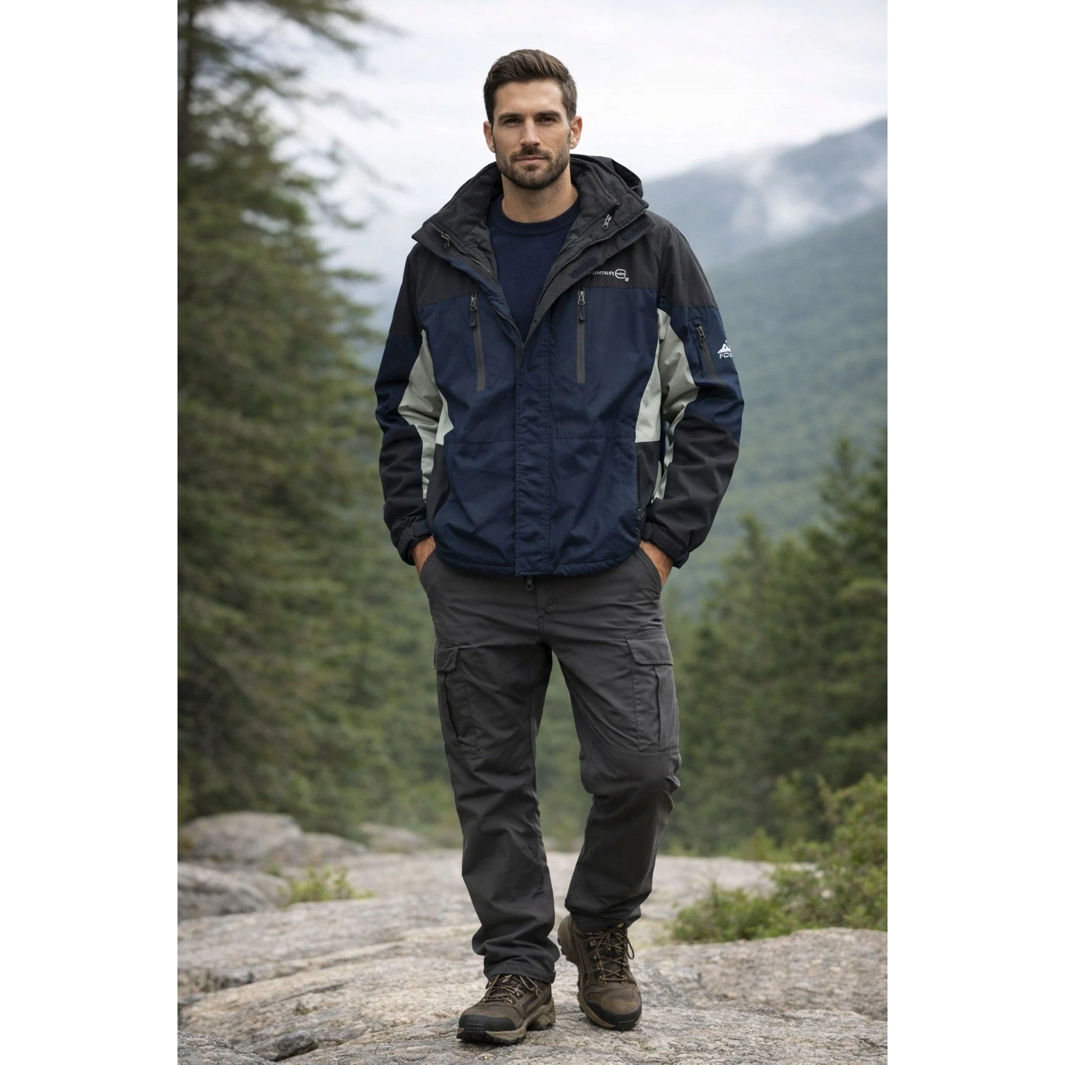 Free Country Insulated Jacket Mens S Colorblock Outdoor GorpCore Utility 2 in 1