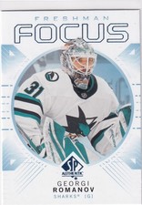 24/25 UD SP AUTHENTIC GEORGI ROMANOV FRESHMAN FOCUS RC ROOKIE BLUE INSERT #25