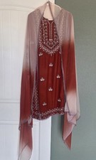 Indian Pakistani Tradition Designer Shalwar Kameez Embroidery Rayon Cotton