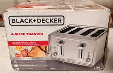 BLACK DECKER 4 Slice Stainless Steel Toaster Extra Wide Slots 7 Shade Settings