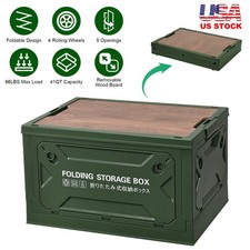 Stackable Storage Bin Outdoor Bin Camping Bin Organizer White/Green Shelf Box