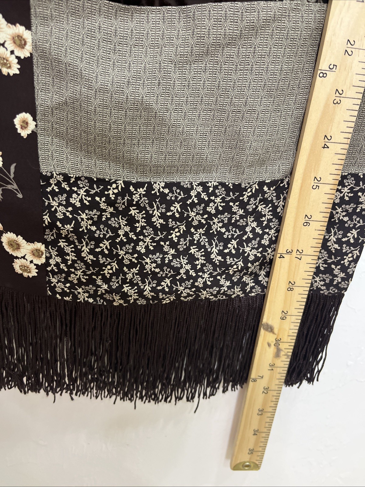 HENRI BENDEL MULTI SILK PATCHWORK SILK LINED FRIN… - image 6