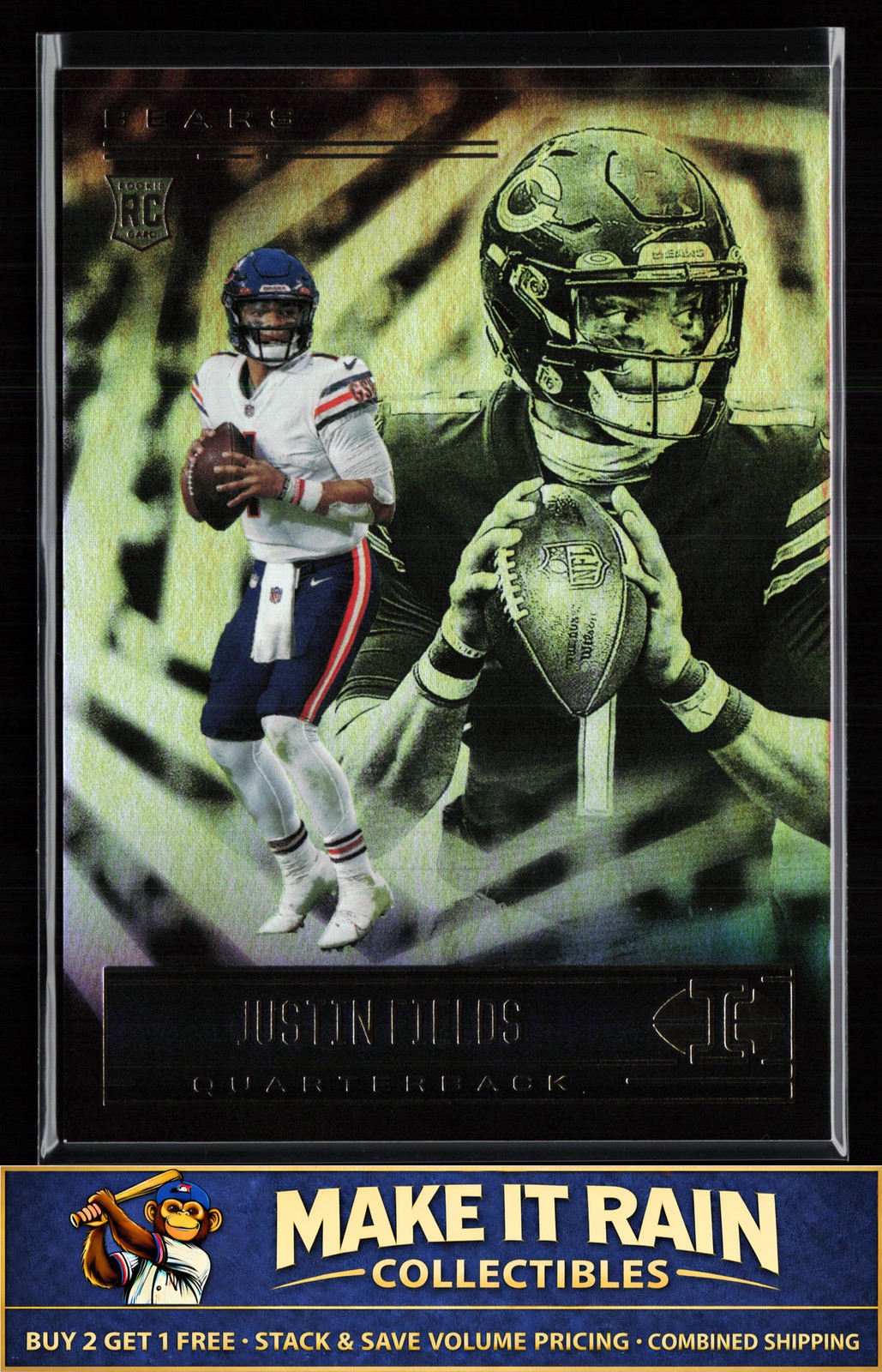 Justin Fields 2021 Panini Illusions #62 Chicago Bears Rookie RC
