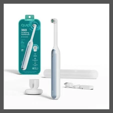 quip 360 Oscillating Rechargeable Electric Toothbrush + Travel Case - White/Blue