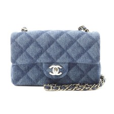 Chanel Denim Mini Matelassé Shoulder Bag Women Blue One Size