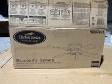 Harbor Breeze Armitage 42in White LED Flush Mount Ceiling Fan Light Kit 4 Blade