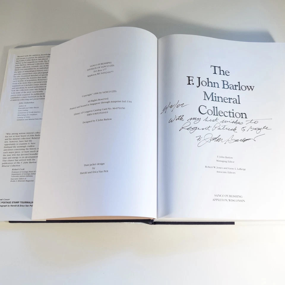 The F. John Barlow Mineral Collection - Hardcover 1996 SIGNED by Author Foto 3 de 4