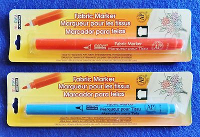 1 Fabric Marker Permanent Pigmented Ink Choose Red or Blue Water Resistant NIP