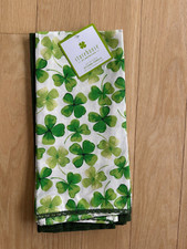 Storehouse Kitchen Towels St. Patrick  s Day Embroidered Shamrock Set Of 3 NWT