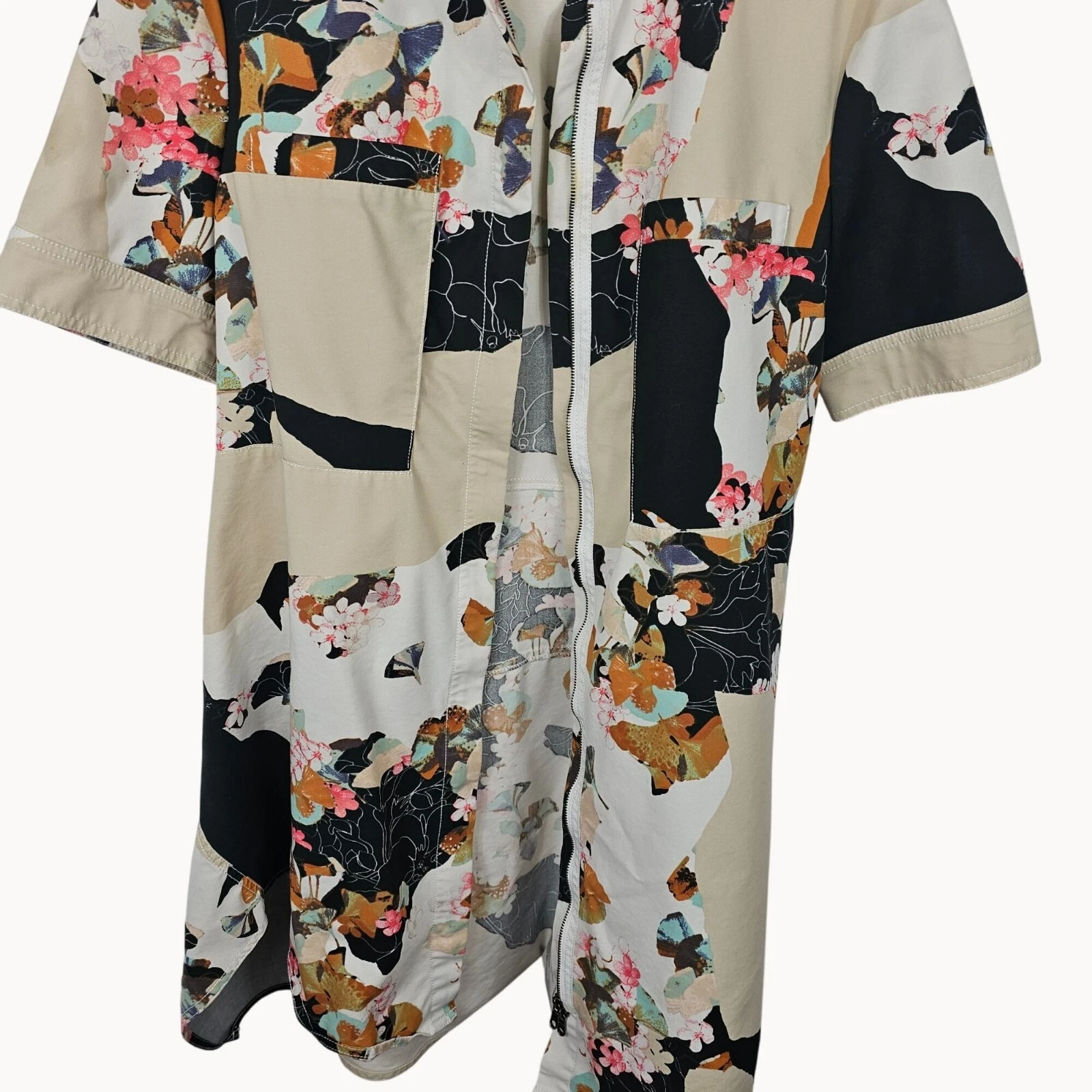 OFF WHITE Phillip Lim Vestito T Shirt Donna LG Off White Nero Multicolore Patchwork