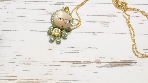 SWAROVSKI Elliott Green x Gold Long Ball Chain Necklace Pendant 35" no box - Video 1 of 1