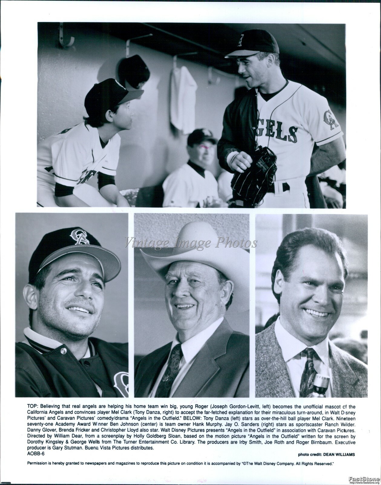 1994 Jay O Sanders Tony Danza Joseph Gordon Levit Angels In Outfield 8x10 Photo Ebay
