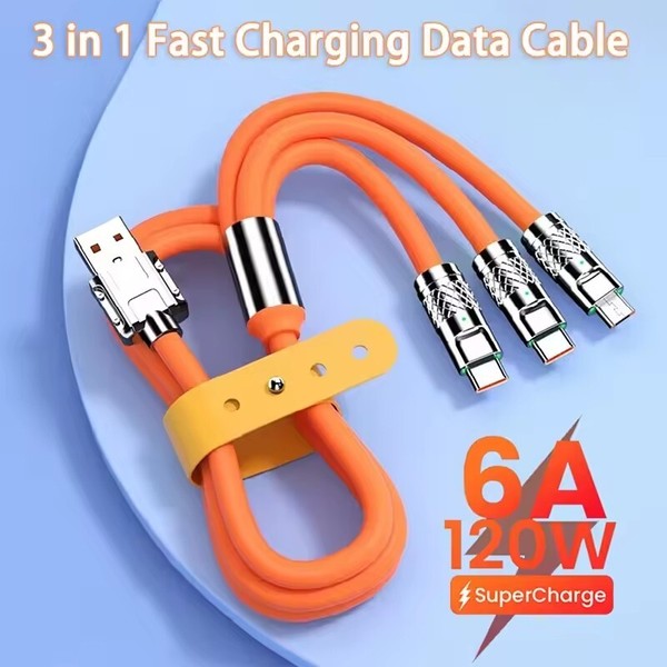 3 in 1 Fast USB Charging Cable Universal Multi Function Cell Phone Charger Cord