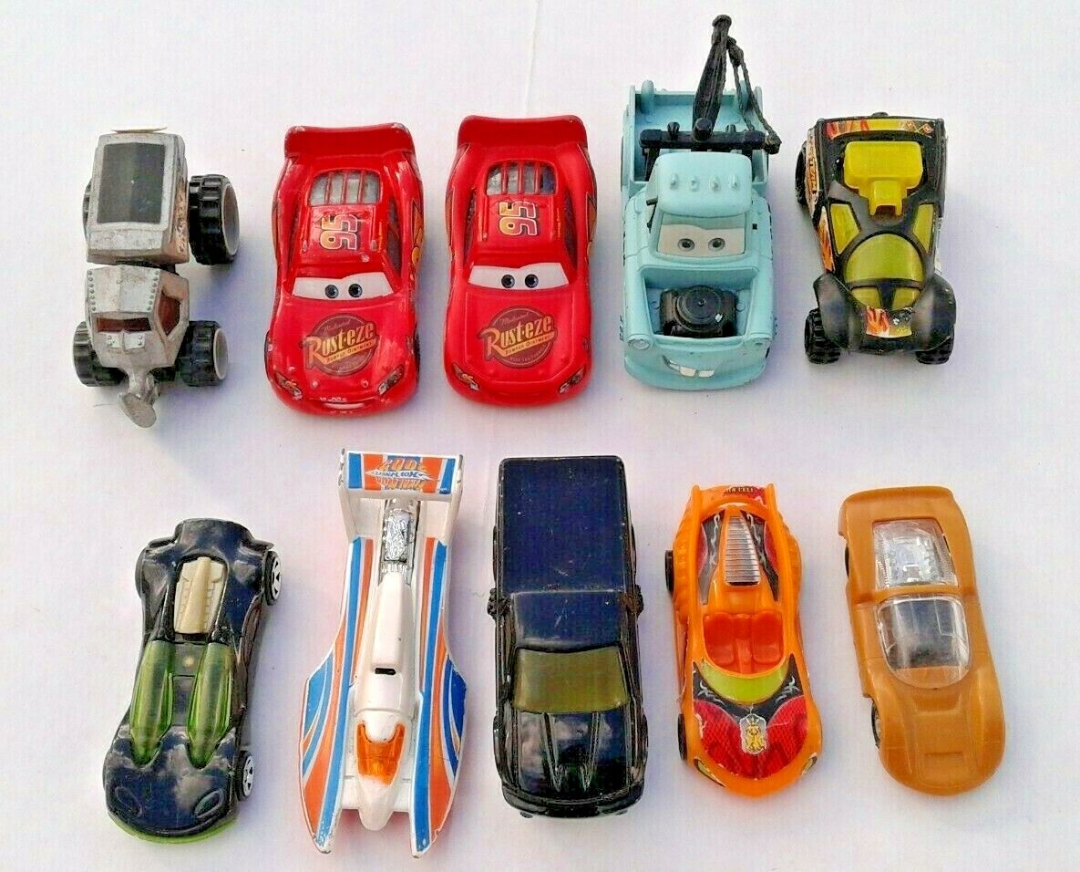 LOT OF 10: INCLUDING 3 DISNEY PIXAR CARS AND HOTWHEELS 2012 MATTEL MCDONALDS