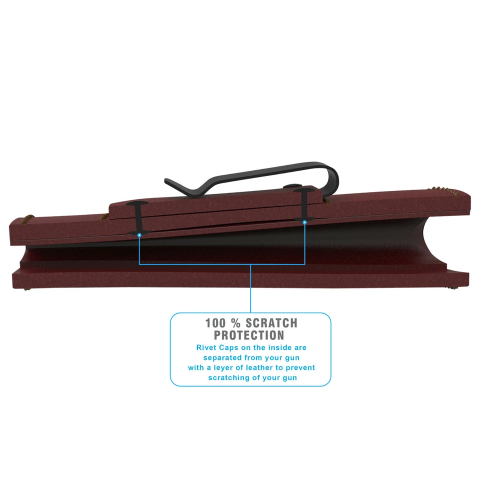 Gun Holster Full Grain Buffalo Leather IWB Handgun Pistol Concealed Carry Black - Image 3 of 4