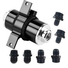 Inline 100 Micron Fuel Filter 6an 8an 10an Adapter 50mm Cleanable Mount Bracke