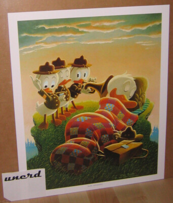 Carl Barks Kunstdruck: Rude Awakening - Donald Duck, Nephews Art Print