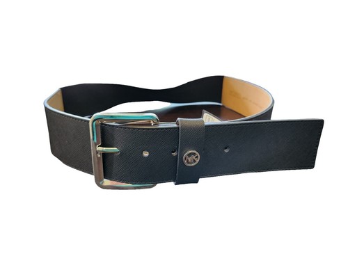 MICHAEL KORS MK Signature Logo Brown Elastic Belt w/Gold  display picture 2