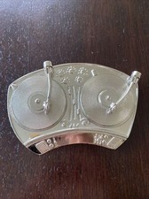 DJ Music Turntable Chrome Silver Metal Belt Buckle