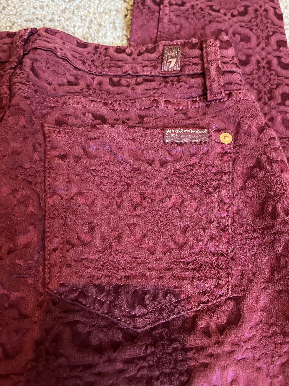 7 For All Mankind Womens Jeans 26 Maroon Ankle Gwenevere Jeans - View 14