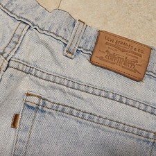 VTG 80s Levis Brown Copper Tab Mens 36x29 Light Wash Blue Denim Jeans USA
