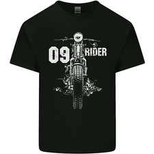 09 Motorbike Rider Biker Motorcycle Mens Cotton T-Shirt Tee Top