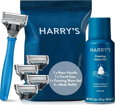Harry's Men's Razor Set, Razor + 5 Razor Blades + Shaving Cream, Harry's Razor