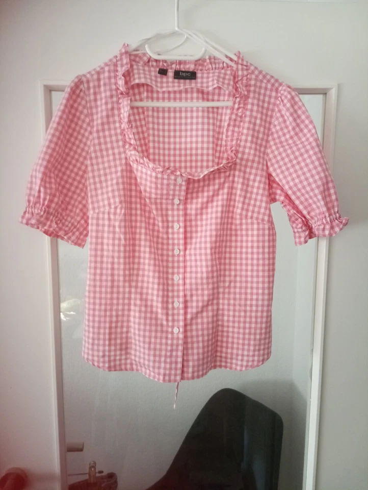 Dirndl Bluse Kariert Rosa Weiß Gr 38 - Bild 4 von 4