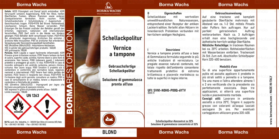 Schellack Politur Lack Möbelpolitur Ballen Möbellack hochglanz 150ml - Bild 2 von 3