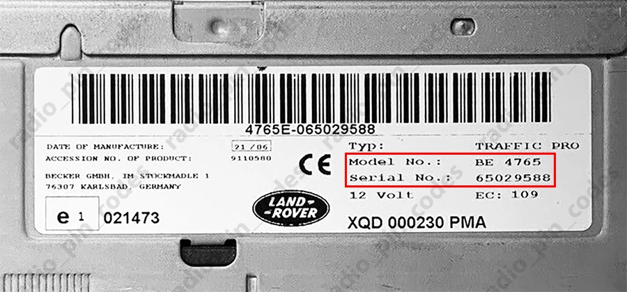 LAND ROVER RADIO PIN CODE DEFENDER DISCOVERY FREELANDER BECKER VISTEON M SERIES - Bild 2 von 4