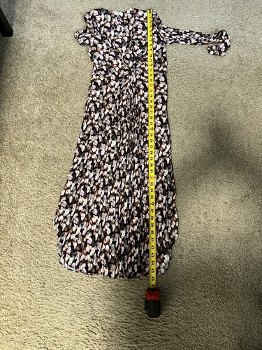 Vince Micro Painted Twist Drape Floral Midi Dress Multicolor Women’s Size 00 - Picture 7 of 9