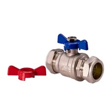 Compression Butterfly Handle Ball Valve 15mm 22mm Lever Valve for Water