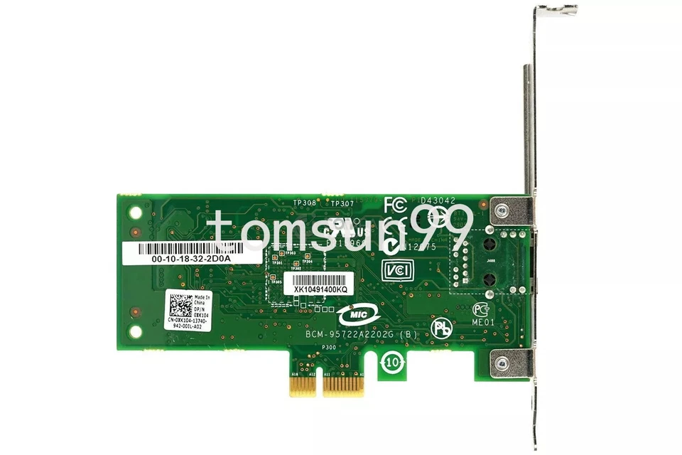 New Genuine Dell Broadcom 1Gb Ethernet Single Port NIC Network PCI-E Card XK104 - Image 2 of 2