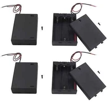 (Pack of 4) 3 AA Battery Holder with Switch, 4.5V Battery Holder with Switch,...